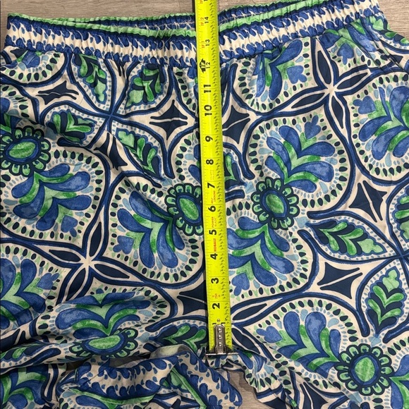 Haute Hippie Boho Wide Leg Pants Blue Green White Patterned Size Large - Picture 5 of 7